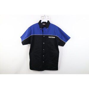 Nitro Mens Small Faded Performance Bass Boats Short Sleeve Button Down Shirt